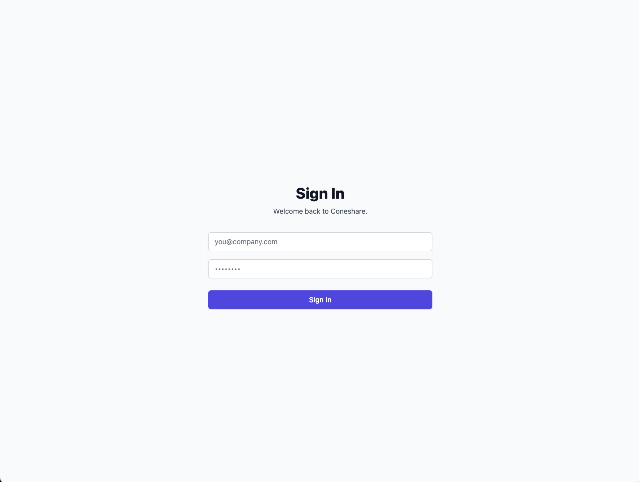 Login page